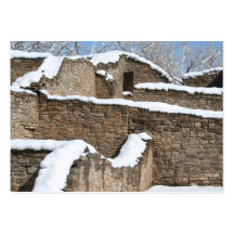 structure aztèque de mur couverte par neige modèle de carte de visite