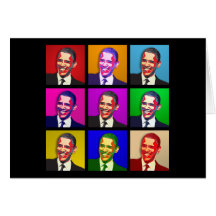 Style d'art de bruit d'Obama Carte De Vœux