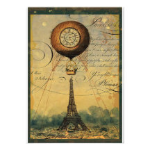 Style de cru d'invitation de Tour Eiffel de Steamp