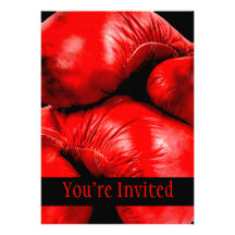 Style de grunge de boxeur de gants de boxe invitations