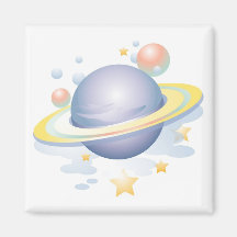 Style Saturn de gradient et étoiles Aimant Pour Réfrigérateur