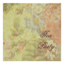 Style vintage rose de tapisserie invitations personnalisables