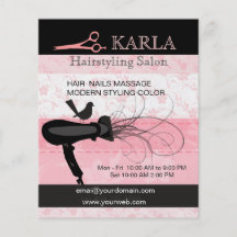 Styliste en coiffure de soins capillaires de salon prospectus personnalisés