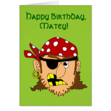 Substance personnalisable de pirate d'homme de pir carte de vœux