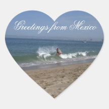 Succès de Skimboarder ; Souvenir du Mexique Autocollants En Cœur