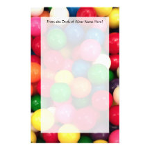 Sucrerie colorée de boule de gomme motifs pour papier à lettre