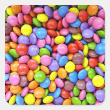 Sucrerie colorée sticker carré