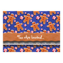Sucreries de biscuits de bonhommes en pain d'épice invitations personnalisables