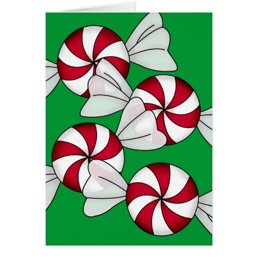 Sucreries de menthe poivrée carte de vœux