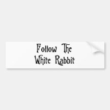 Suivez le lapin blanc autocollants pour voiture