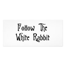 Suivez le lapin blanc carte double customisable