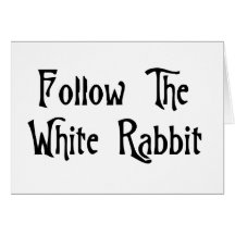 Suivez le lapin blanc cartes de vœux