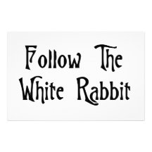 Suivez le lapin blanc motifs pour papier à lettre