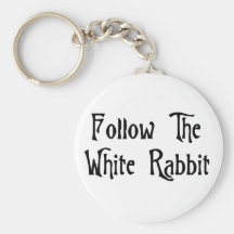 Suivez le lapin blanc porte-clef