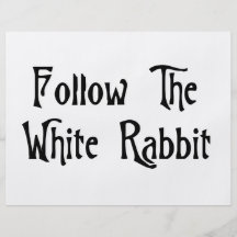 Suivez le lapin blanc tract personnalisé