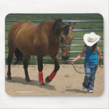 Suivez votre coeur - cheval de fille et de marcheu tapis de souris