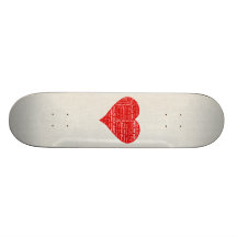 Suivez votre coeur rouge et blanc de coeur - d'amo plateau de planche à roulettes