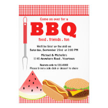 Summer Backyard BBQ Custom Announcements