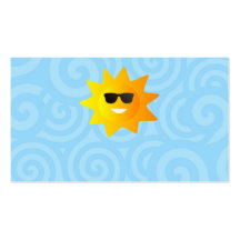 Sun avec des cartes de visite de lunettes de solei carte de visite