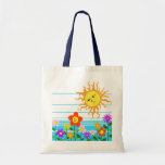 Sun et fleurs sacs fourre-tout