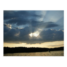 Sun faisant une pointe avec des poissons cartes postales