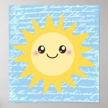 Sun heureux mignon affiche