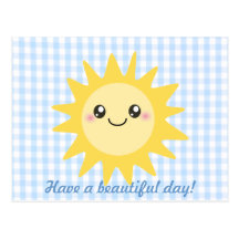 Sun heureux mignon carte postale