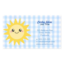 Sun heureux mignon modèle de carte de visite