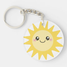 Sun heureux mignon porteclés