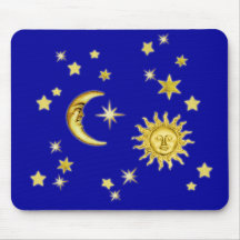 Sun, lune et étoiles tapis de souris