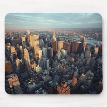 Sun place sur la vue de paysage urbain de New York Tapis De Souris