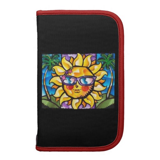 Sun tropical lumineux et coloré et paumes agendas folio