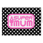 SUPERMOM AVEC LA CARTE DU JOUR DE MÈRE D'AMOUR