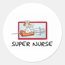 supernurse - infirmière humoristique de bande dess adhésif rond