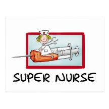 supernurse - infirmière humoristique de bande dess cartes postales