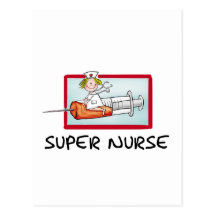supernurse - infirmière humoristique de bande dess cartes postales