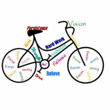 Supporter de motivation de cycle de mots de vélo découpage en acrylique