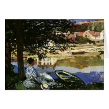 Sur la banque de la Seine, Monet, impressionisme v Carte De Vœux