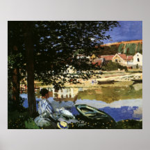 Sur la banque de la Seine, Monet, impressionisme v Affiches