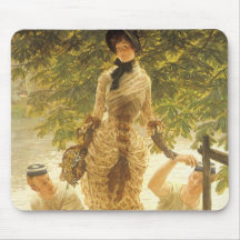 Sur la Tamise par James Tissot, réalisme vintage Tapis De Souris