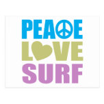 Surf d'amour de paix cartes postales