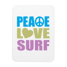 Surf d'amour de paix magnets en vinyle