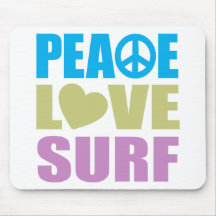 Surf d'amour de paix tapis de souris