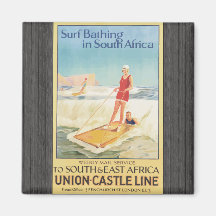 Surf se baignant en Afrique du Sud, cru Aimant Pour Réfrigérateur