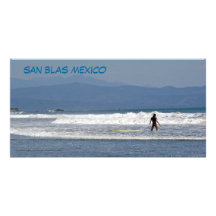 Surfer chez San Blas, Mexique Photocarte