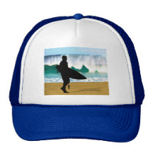 Surfer en se brisant le tube casquette