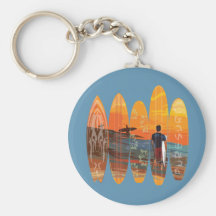 Surfer pur porte-clés