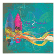 Surfers vintages de PixDezines, couleurs de la des Faire-parts