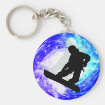 Surfeur dans le blanc dehors porte-clef
