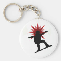 Surfeur rouge de cheveux porte-clefs